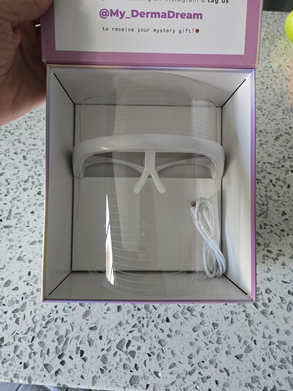 LED Face Shield Visor with White Trim